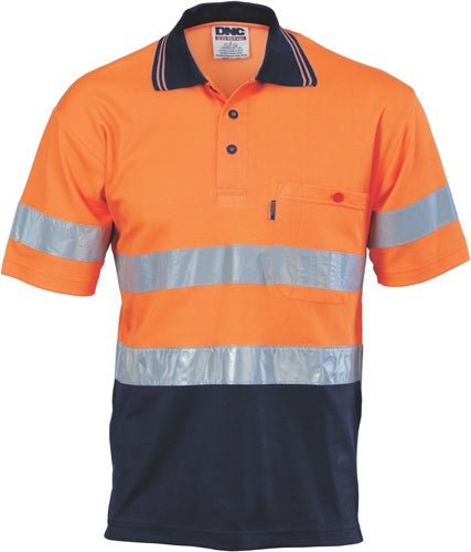 Hi Vis Two Tone Cotton Back Polos with Generic R.Tape - short sleeve - kustomteamwear.com