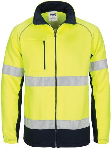 HIVIS 2 Tone full zip fleecy sweat shirt CSR R/Tape - kustomteamwear.com