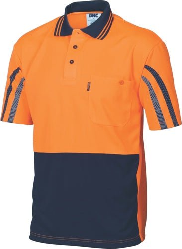 HiVis Cool-Breathe Printed Stripe Polo - Short Sleeve - kustomteamwear.com