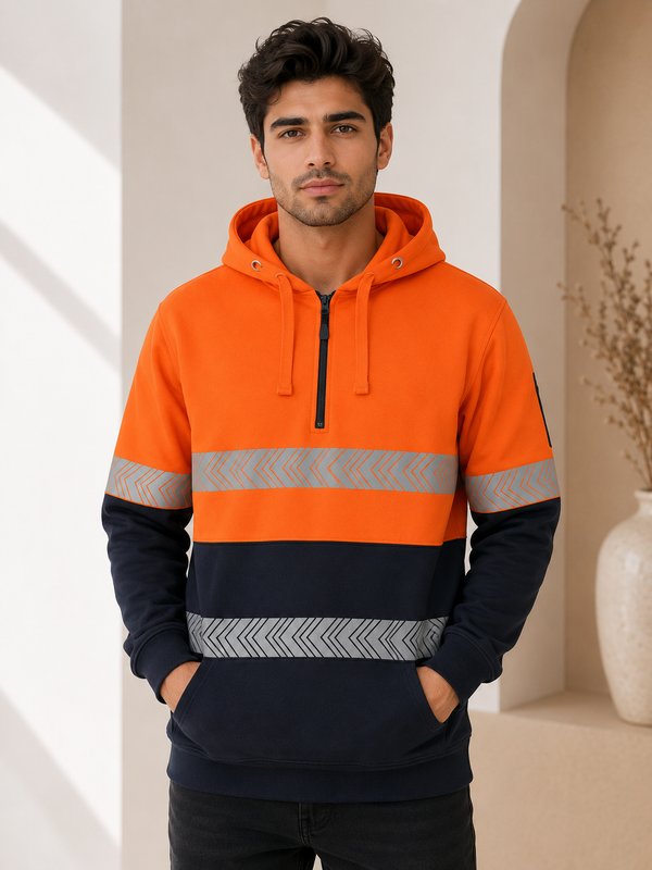 JB's HV (D+N) 1/2 ZIP SEGMENTED TAPE HOODIE