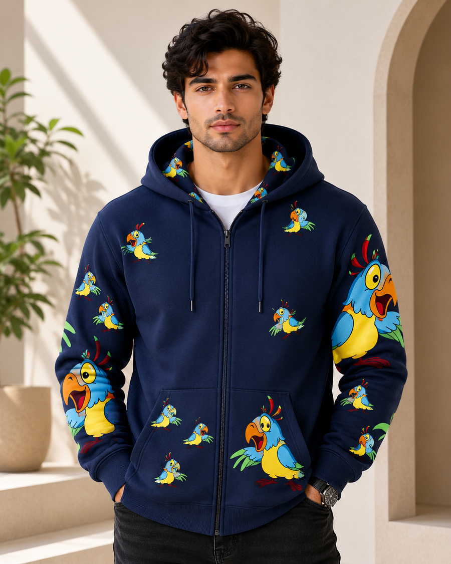 Psycho Parrot Full Zip Hoodies Jacket