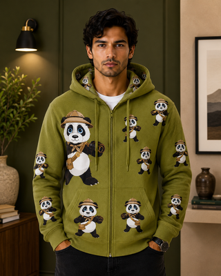 Explorer Panda Full Zip Hoodies Jacket
