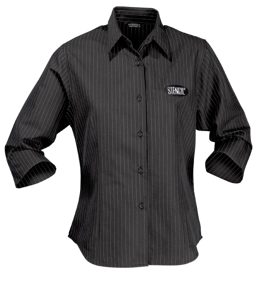 LADIES PINPOINT SHIRT 3/4S