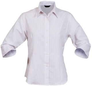 LADIES PINPOINT SHIRT 3/4S