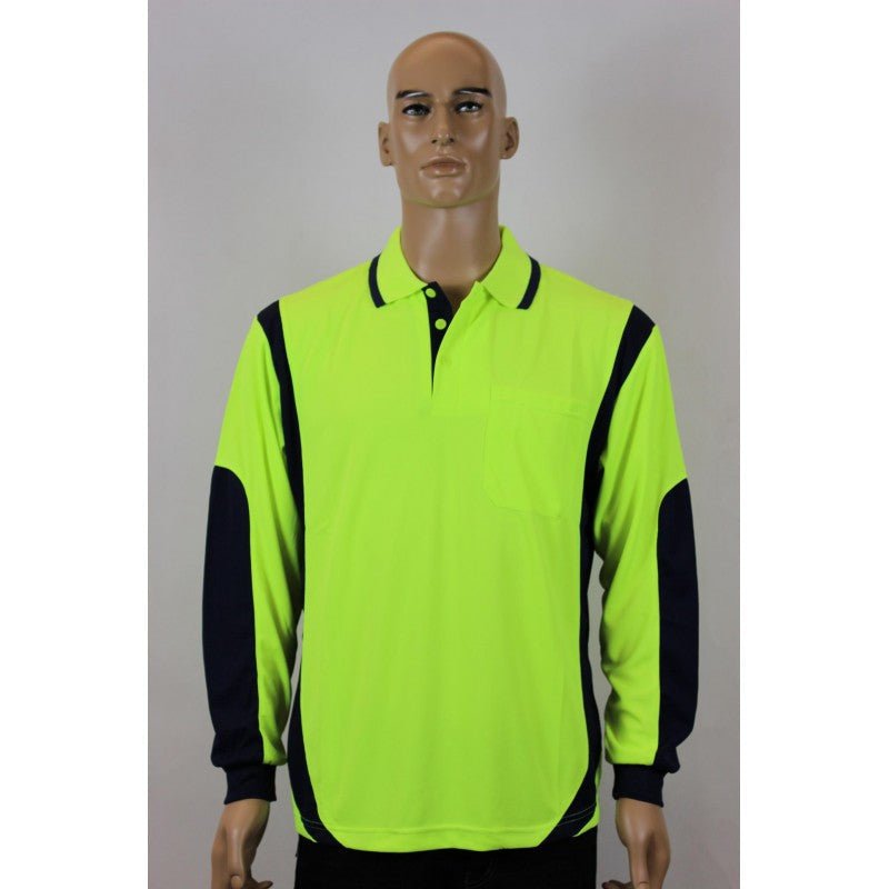3055# HI VIS & WORK L/S POLO SHIRT - kustomteamwear.com