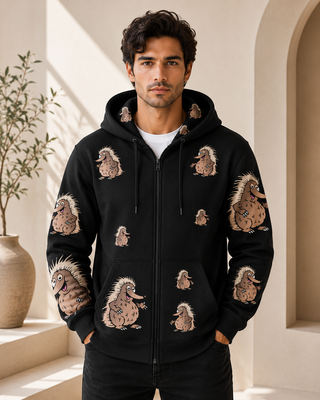 Spunky Echidna Full Zip Hoodies Jacket