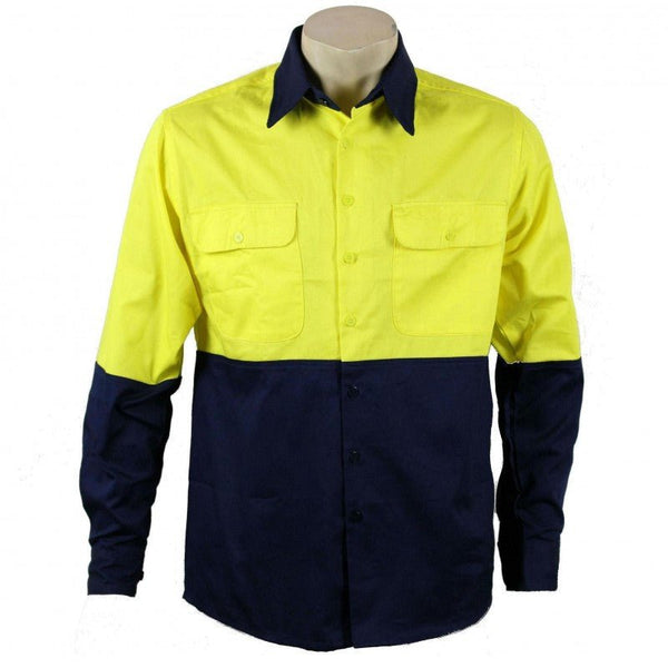 90116# HI VIS L/S DRILL SHIRT - kustomteamwear.com