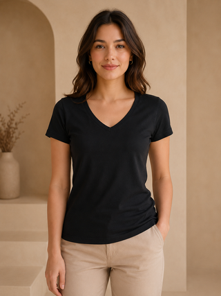 C OF C LADIES V NECK TEE