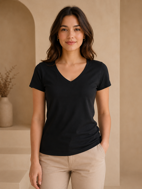 C OF C LADIES V NECK TEE