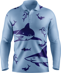 Swim With Sharks Men's Long Sleeve Polo