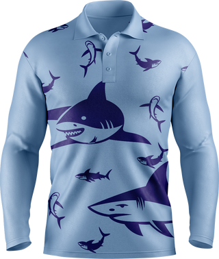 Swim With Sharks Men's Long Sleeve Polo