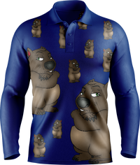 Wally Wombat Men's Long Sleeve Polo
