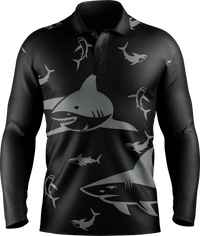 Swim With Sharks Men's Long Sleeve Polo