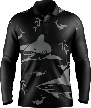 Swim With Sharks Men's Long Sleeve Polo