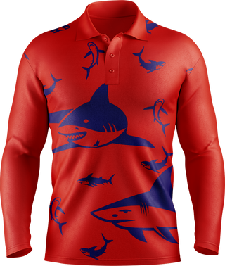 Swim With Sharks Men's Long Sleeve Polo