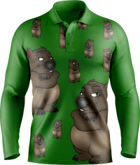 Wally Wombat Men's Long Sleeve Polo