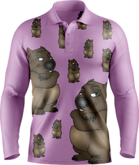 Wally Wombat Men's Long Sleeve Polo