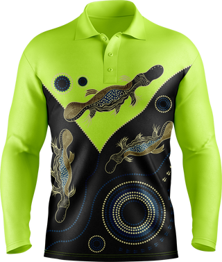 Hi Vis Aboriginal Art Long Sleeve tshirt