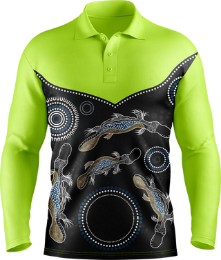 Hi Vis Aboriginal Platypus Long Sleeve tshirt