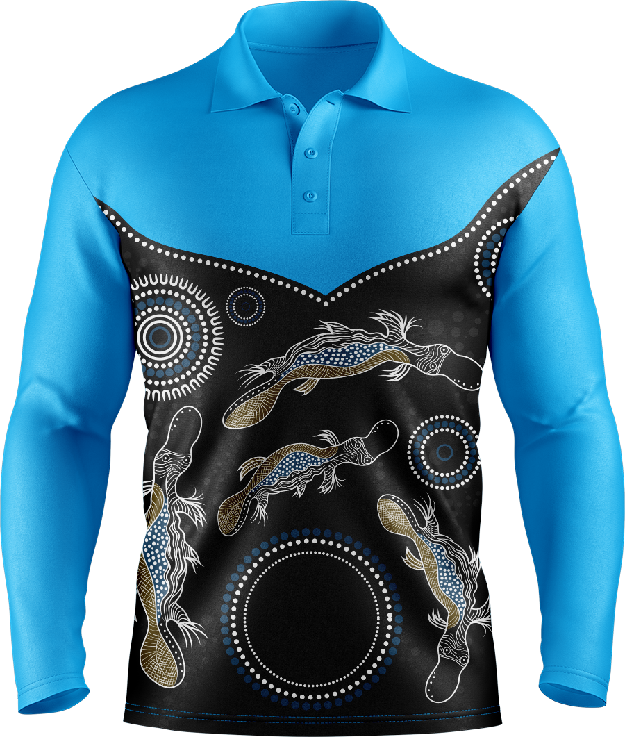 Hi Vis Aboriginal Platypus Long Sleeve Polo