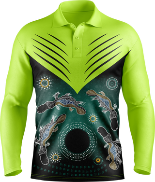 Hi Vis Aboriginal Chevron Long Sleeve tshirt