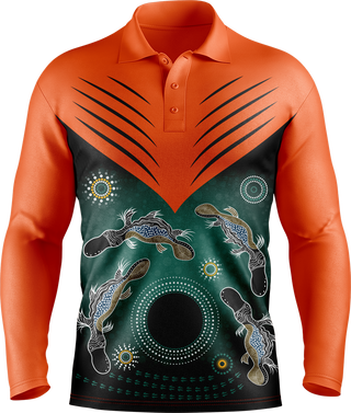 Hi Vis Aboriginal Chevron Long Sleeve tshirt