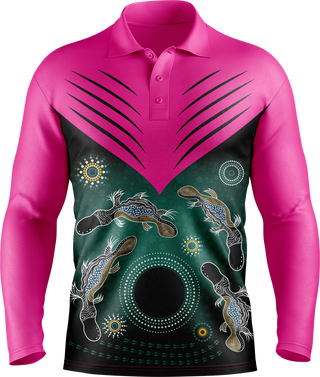 Hi Vis Aboriginal Chevron Long Sleeve tshirt