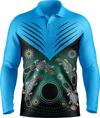Hi Vis Aboriginal Chevron Long Sleeve Polo
