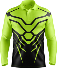 Hi Vis Hex Armor Pattern Long Sleeve Polo