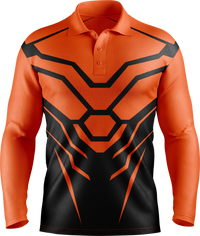 Hi Vis Hex Armor Pattern Long Sleeve Polo