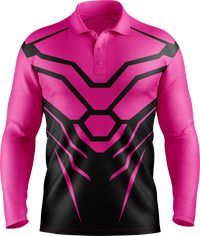 Hi Vis Hex Armor Pattern Long Sleeve Polo