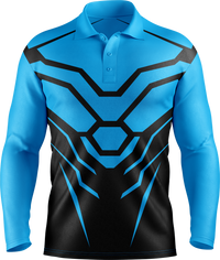 Hi Vis Hex Armor Pattern Long Sleeve Polo