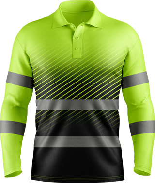 Hi Vis Reflective Safety Pattern Long Sleeve tshirt