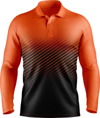 Hi Vis Diagonal Pinstripe Pattern Long Sleeve polo