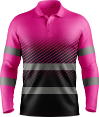 Hi Vis Reflective Safety Pattern Long Sleeve polo