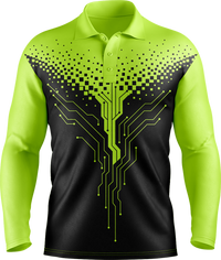 Hi Vis Circuit Board Pattern Long Sleeve Polo
