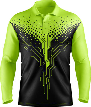 Hi Vis Circuit Board Pattern Long Sleeve tshirt