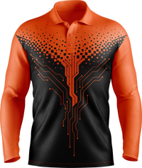 Hi Vis Circuit Board Pattern Long Sleeve Polo