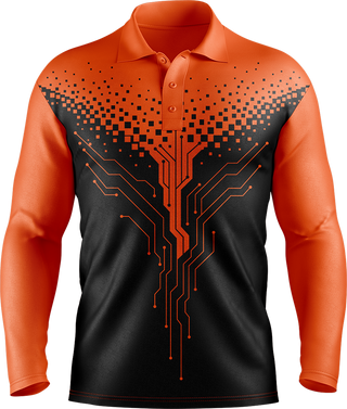 Hi Vis Circuit Board Pattern Long Sleeve tshirt