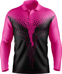 Hi Vis Circuit Board Pattern Long Sleeve Polo