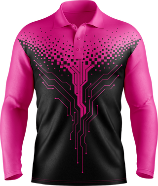 Hi Vis Circuit Board Pattern Long Sleeve tshirt