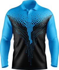 Hi Vis Circuit Board Pattern Long Sleeve Polo