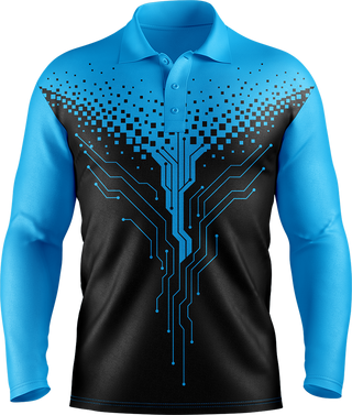 Hi Vis Circuit Board Pattern Long Sleeve tshirt