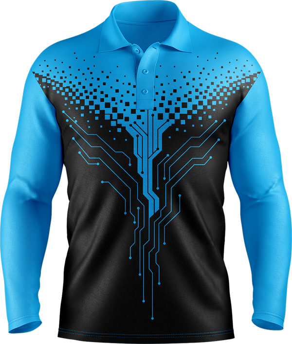 Hi Vis Circuit Board Pattern Long Sleeve tshirt