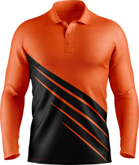Hi Vis Diagonal Stripe Long Sleeve Polo