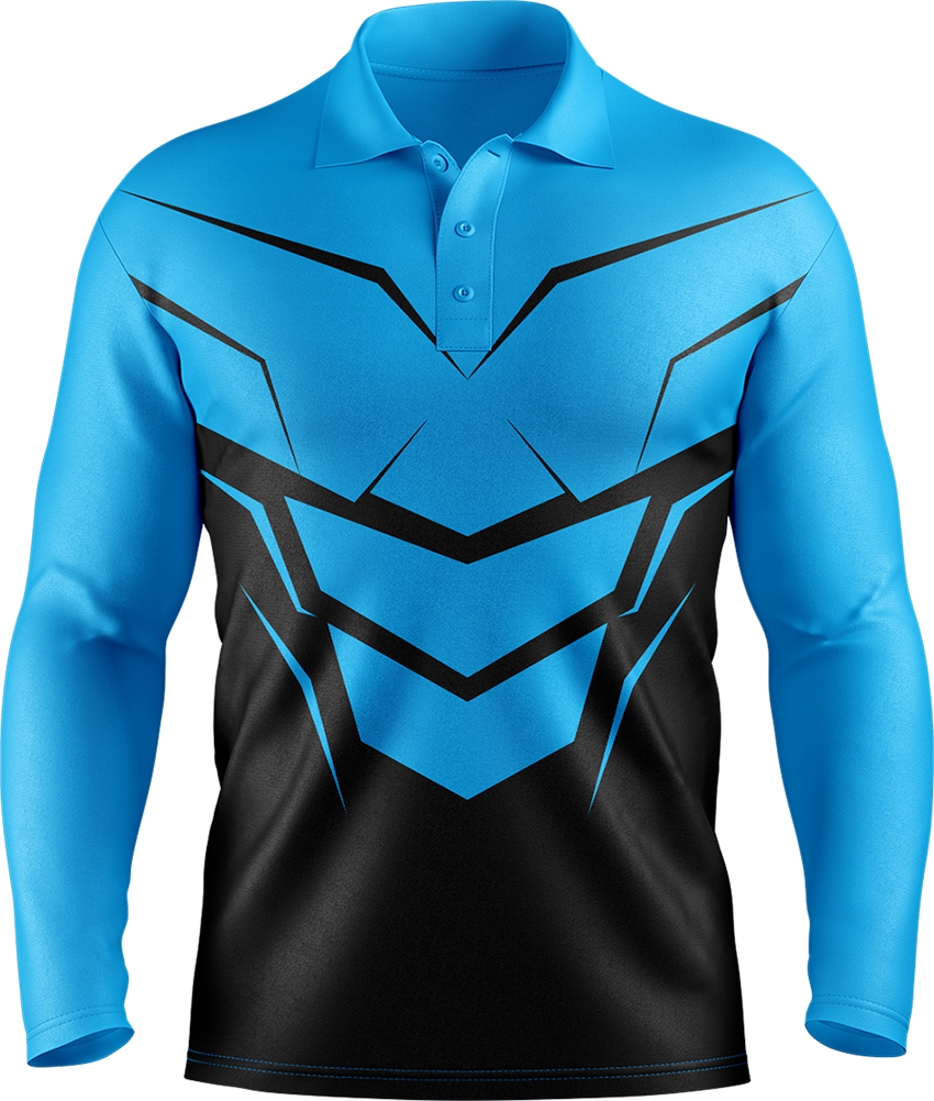 Hi Vis Layered Chevron Long Sleeve Polo