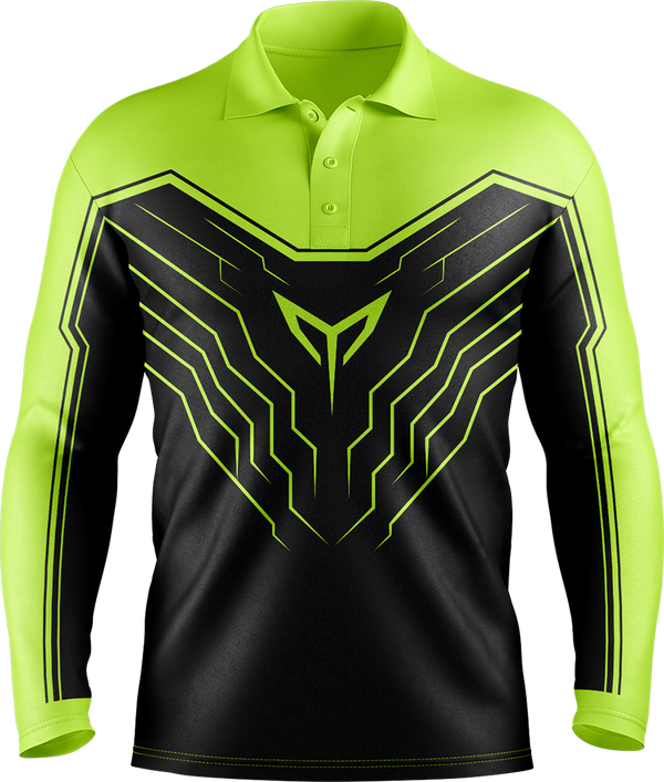 Hi Vis Tech Chevron Long Sleeve Polo