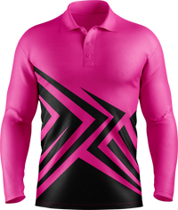 Hi Vis Angular Arrow Pattern Long Sleeve Polo