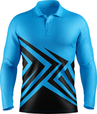 Hi Vis Angular Arrow Pattern Long Sleeve Polo