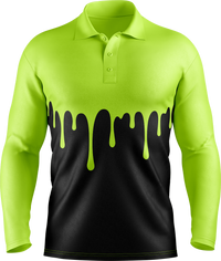 Hi Vis Paint Drip Long Sleeve Polo